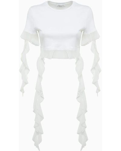 Blumarine Ruffled T-Shirt - White