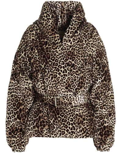 Alexandre Vauthier Leopard Down Jacket - Black