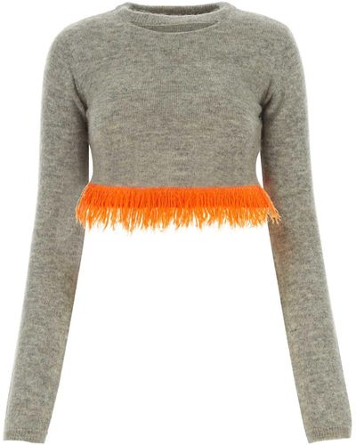 JW Anderson Loop Hem Cropped Sweater - Gray