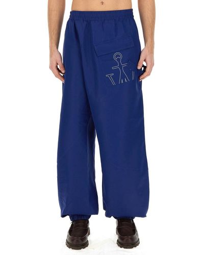 JW Anderson Joggers Trousers With Logo Anchor - Blue