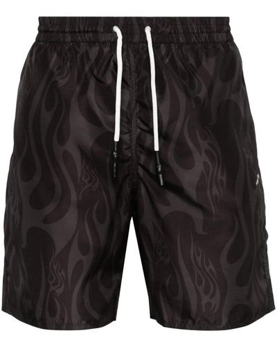 Vision Of Super Swimwear With All-Over Flames - Black