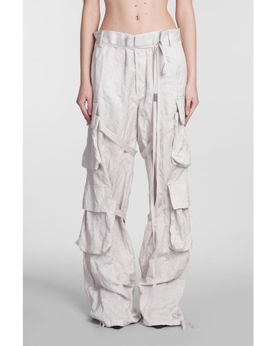 Ann Demeulemeester Pants In Gray Cotton - White