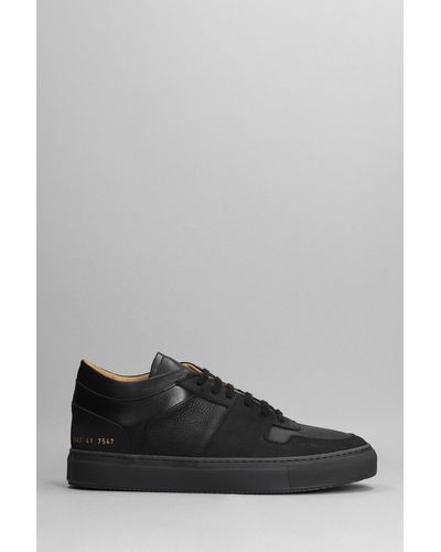 Common Projects Decades Sneakers In Black Suede And Leather - Gray