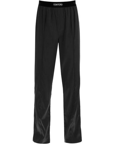 Tom Ford Silk Pyjama Trousers - Black
