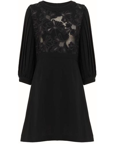 See By Chloé Embroidered Long Sleeve Dress - Black