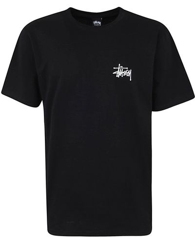 Stussy Logo-print Cotton-jersey T-shirt - Black