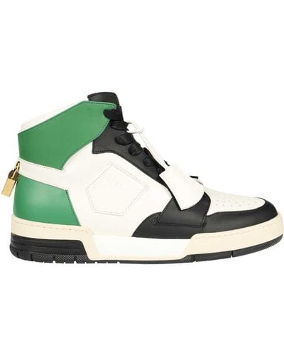 Buscemi Leather High-Top Trainers - Green