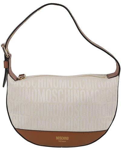 Moschino Monogrammed Shoulder Bag - White