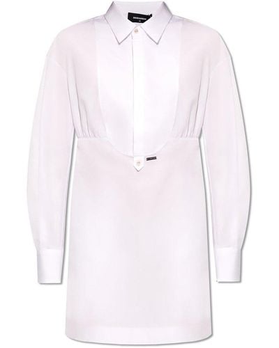 DSquared² Long-Sleeved Shirt Dress - Pink