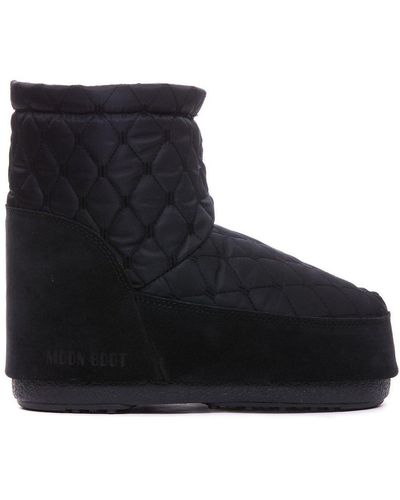 Moon Boot Icon Low Quilted Slip-On Boots - Black