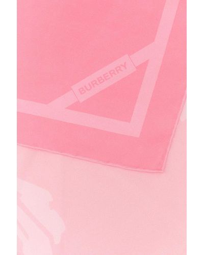Burberry Printed Silk Foulard - Pink