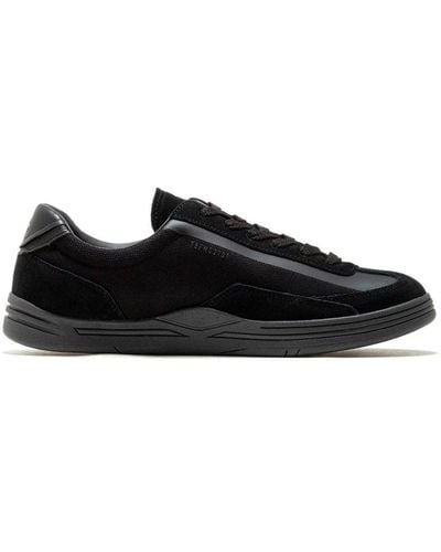 Stone Island Logo Printed Lace-up Sneakers - Black