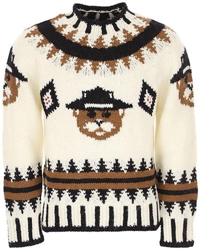 DSquared² Wool Printed Sweater - White