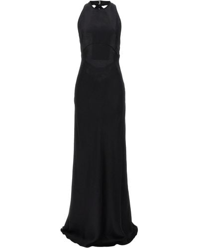 N°21 Lace Satin Long Dress Dresses - Black