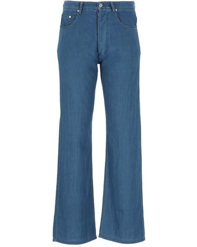 Palm Angels Chambray Trousers - Blue