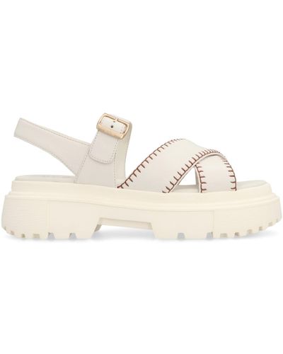 Hogan Leather Sandals - White