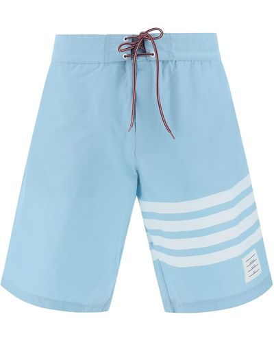 Thom Browne Board Short W/ Drawstring Waist & 4bar I - Blue