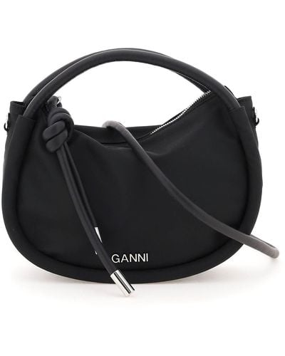 Ganni Polyester Knot Mini Bag - Black