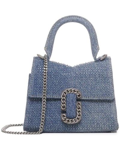 Marc Jacobs St. Marc Tote Bag With Rhinestones - Blue