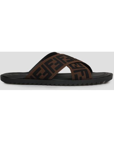 Fendi Ff Slide Sandals - Black