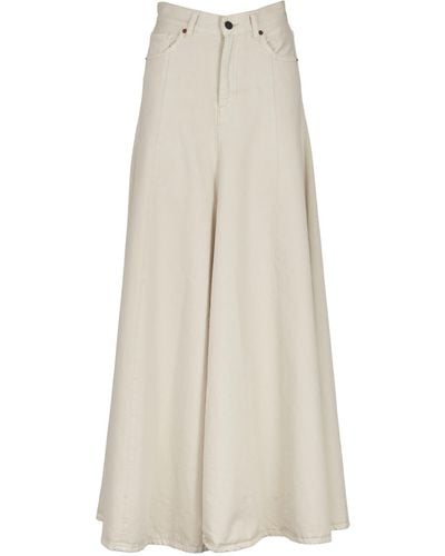 Haikure Flared Buttoned Pants - White