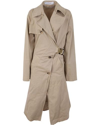 JW Anderson Twisted Buckle Trench Coat - Natural