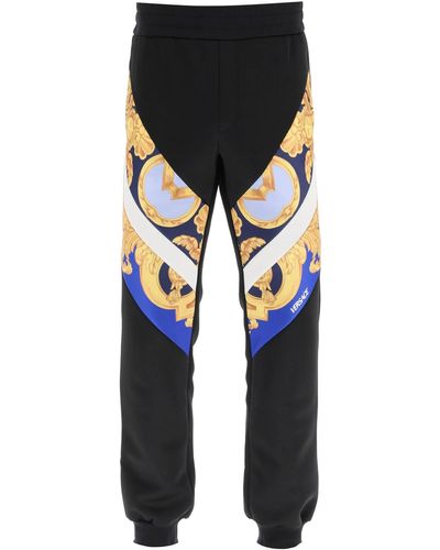 Versace Interlock Track Trousers With Barocco 660 Inserts - Black