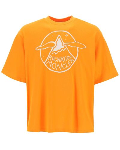 Moncler Genius Moncler X Roc Nation By Jay-Z T-Shirt With Graphic Print - Orange