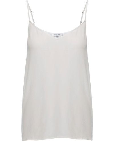 Equipment White Camisole Top With Adjustable Spaghetti Straps In Silk