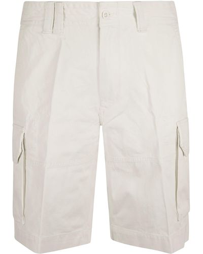 Ralph Lauren Logo Patched Cargo Shorts - White