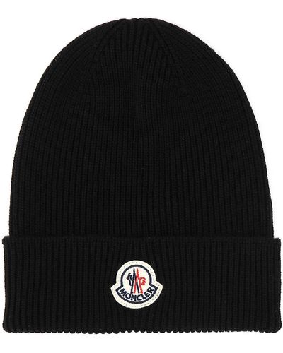 Moncler Wool Beanie Hat - Black