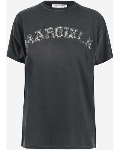 Maison Margiela Cotton T-shirt With Logo - Black