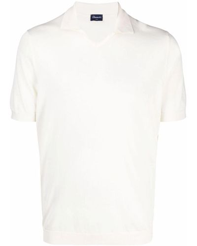 Drumohr Ivory White Cotton T-shirt