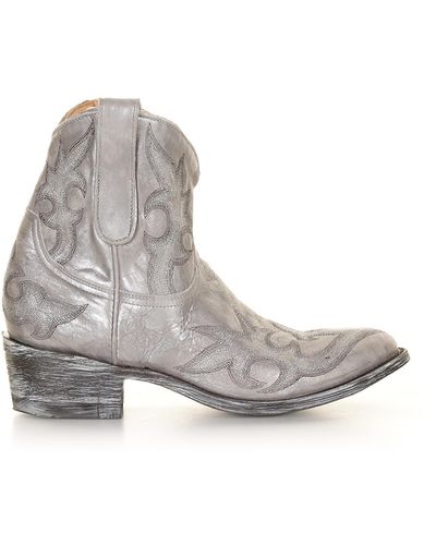 Mexicana Texan Ankle Boot With Worn Effect - White