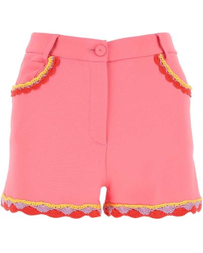 Moschino Stretch Crepe Shorts - Pink