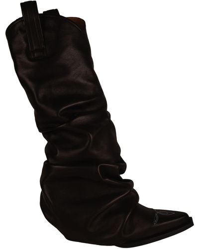 R13 Mid Cowboy Boots - Black
