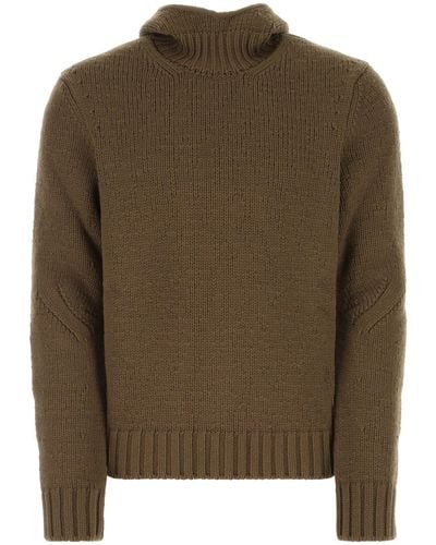 Bottega Veneta Mud Wool Blend Sweater - Green