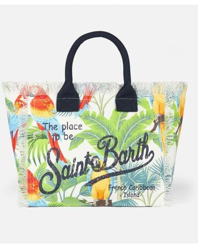 Mc2 Saint Barth Vanity Shoulder Bag With Tropical Print - Green