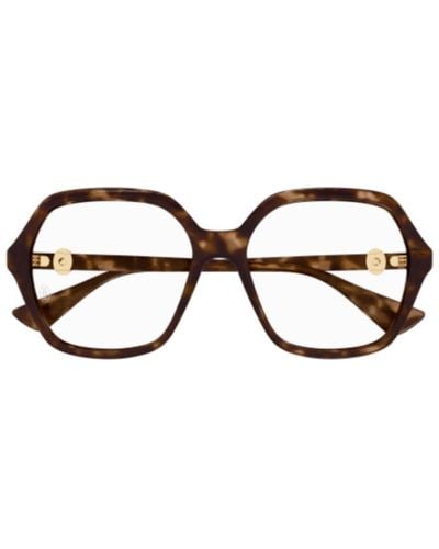 Cartier Geometric Frame Glasses - Brown