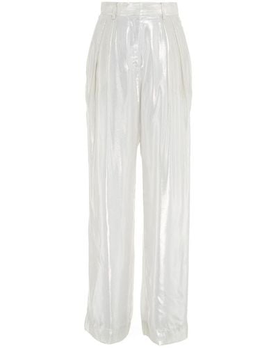 STAUD Glitter Wide-leg Pants - White