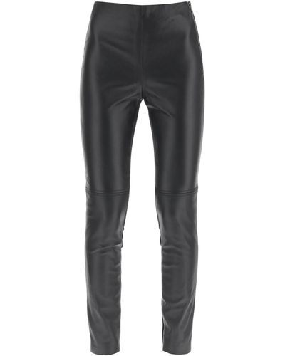 Guess Leather And Jersey Leggings - Grey