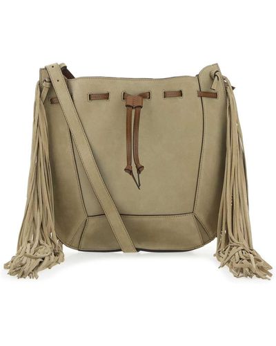 Isabel Marant Beige Suede Oskaf Bucket Bag Beige - Natural