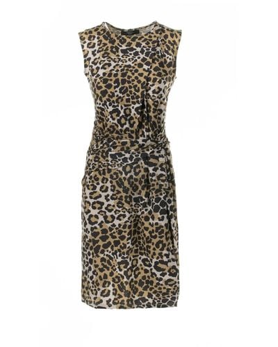 Weekend by Maxmara Leopard Printed Crewneck Dress - Multicolor