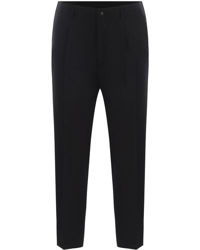Costumein Trousers Valerio Made Of Wool Canvas - Black
