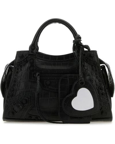 Balenciaga Nappa Leather Neo Cagole Xs Handbag - Black