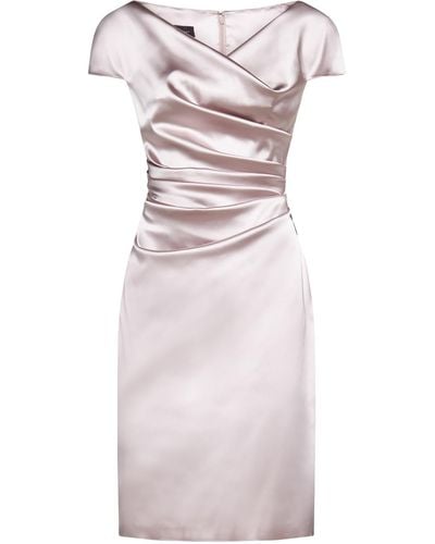 Talbot Runhof Duchesse Satin Short Dress - Pink
