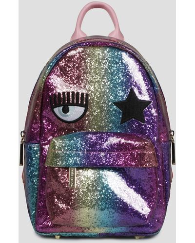 Chiara Ferragni Glitter-embellished Zipped Backpack - Multicolor