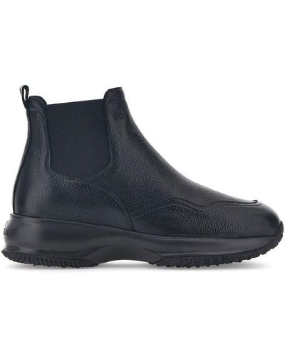 Hogan Chelsea round-toe suede boots - Black