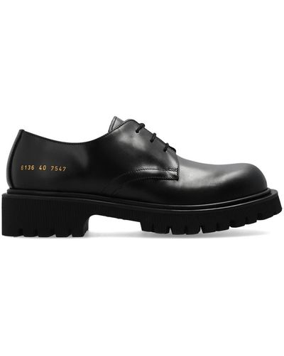 Common Projects Logo Printed Derby Shoes - Black