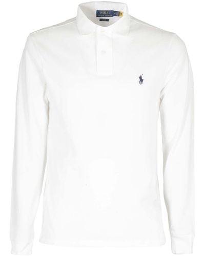Ralph Lauren Long-Sleeved Slim Fit Polo Shirt - White